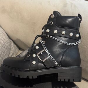 Black Studded Women's Boots